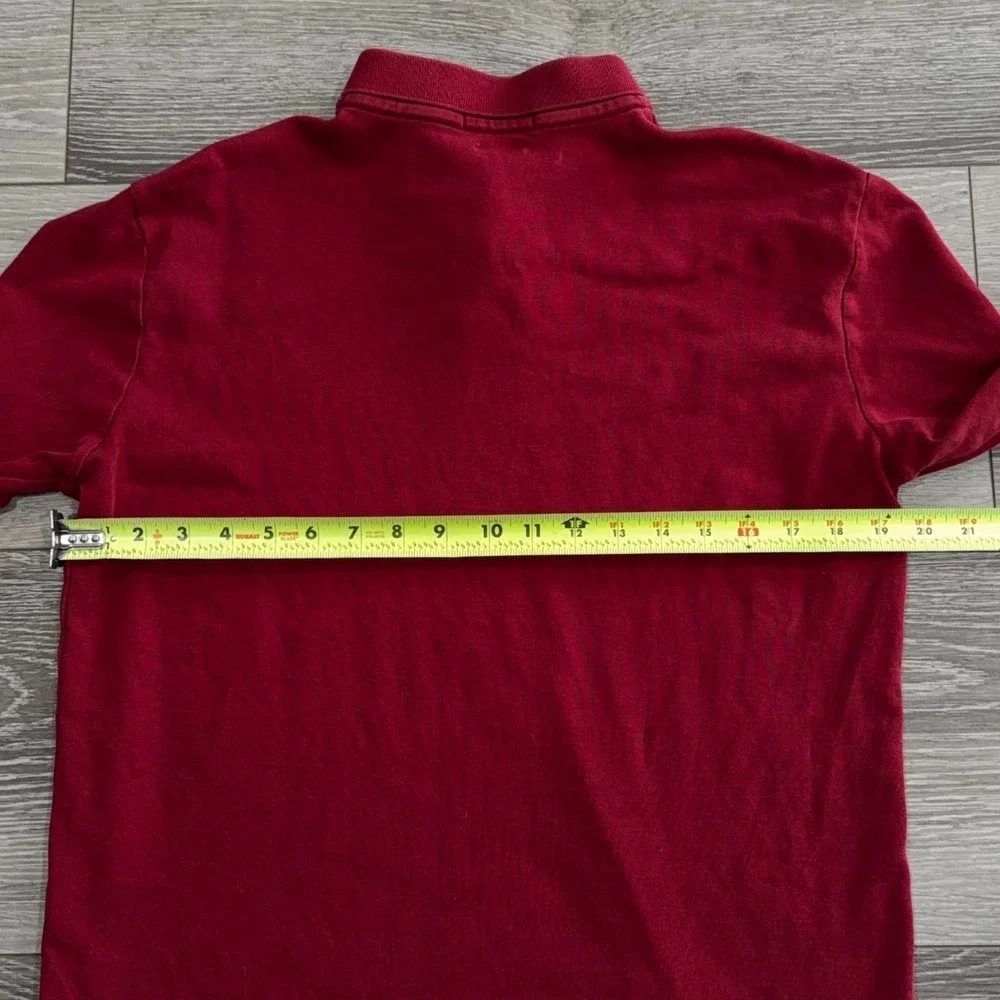 Polo Ralph Lauren Men's Long Sleeve Red Custom Fit Polo Shirt‎ Size Medium